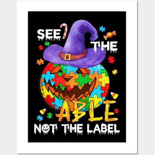 See The Able Not The Label Autism Awareness Halloween Gift Posters and Art